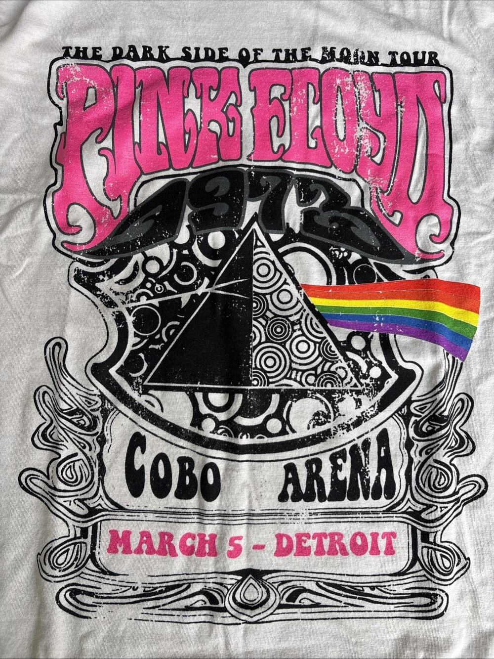 Pink Floyd Dark Side Of The Moon Tour Cobo Arena Long Sleeve Shirt S/M NWT
